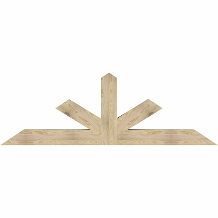 Ekena Millwork Saratoga Rough Sawn Timber Gable Bracket, Douglas Fir, 84"W x 28"H x 6"D x 6"F, 8/12 Pitch GBW084X28X0606SAR00RDF